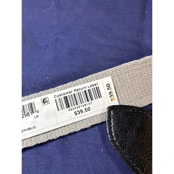 Club Room Men's Belt Nordic Snowflake Pattern Leather Trim Silver Bucklem Size L - Picture 4 of 4